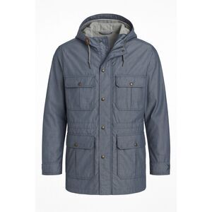 Spiewak Hooded Multi Pocket Blue Gray Raincoat Men's Large